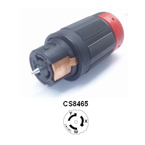 CS6365EX 50A CA Style Female Locking Connector - 2 Pole, 3 Wire, Rated for 125V