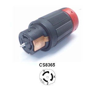 CS8365EX 50A CA Style Female Locking Connector - 2 Pole, 3 Wire, Rated for 480V