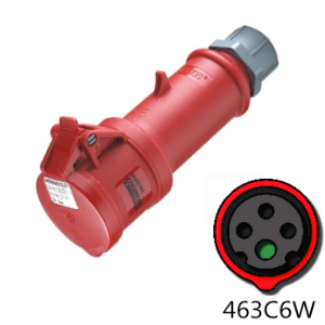 Mennekes ME463C6W 63A, 220/240V 3-Pole Connector