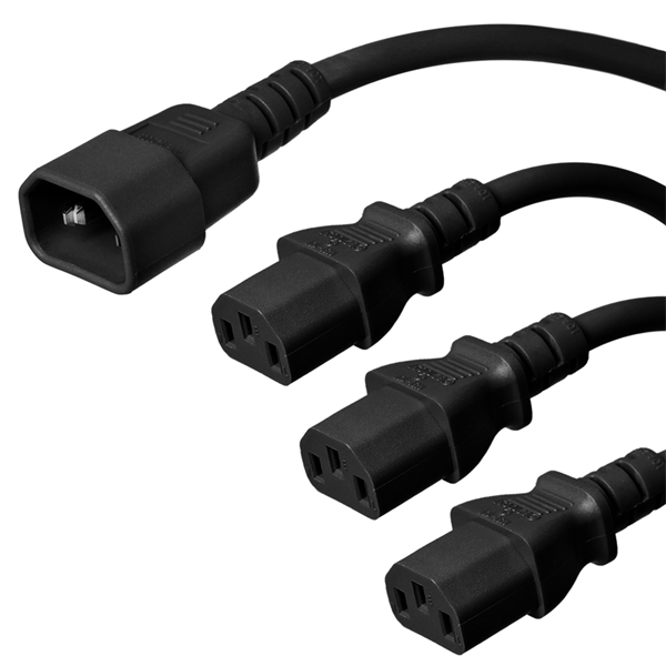 C14 to 3x C13 Splitter Power Cords