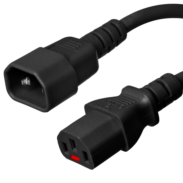C14 to Locking C13 Power Cords, 10A, 250V, 18/3 SJT