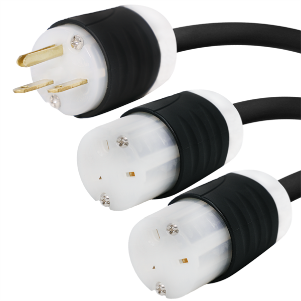 6-15P to 2x 6-15R  Splitter Power Cords