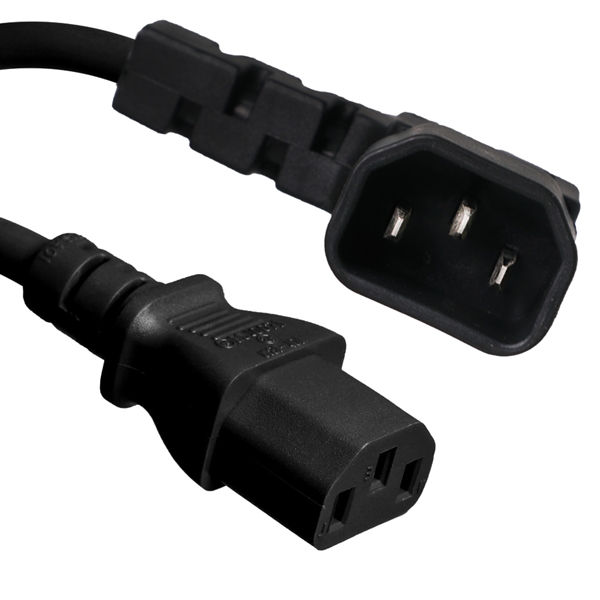 C14 Right Angle to C13 Power Cords, 10A, 250V, 18/3 SJT