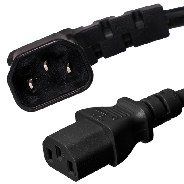 C14 Left Angle to C13 Power Cords, 10A, 250V, 18/3 SJT