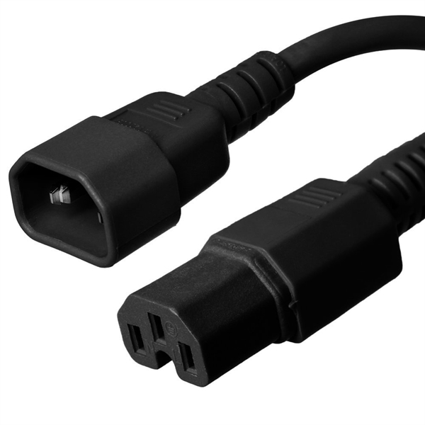 C14 to C15 Power Cords, 10A, 250V, 18/3 SJT