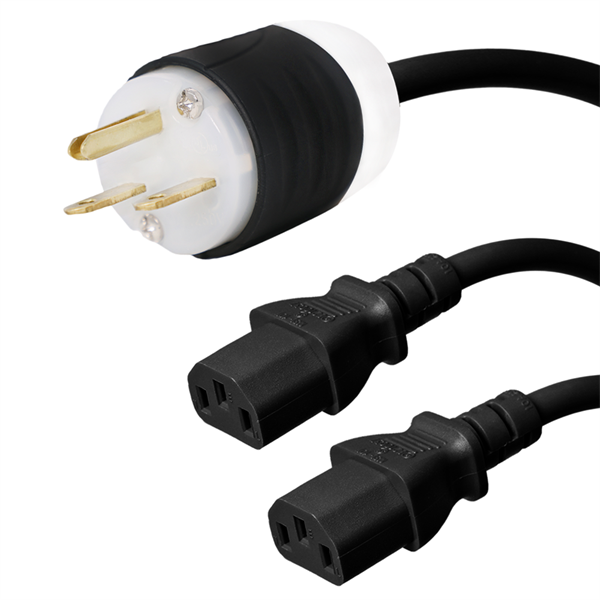 6-15P to 2x C13 Splitter Power Cords