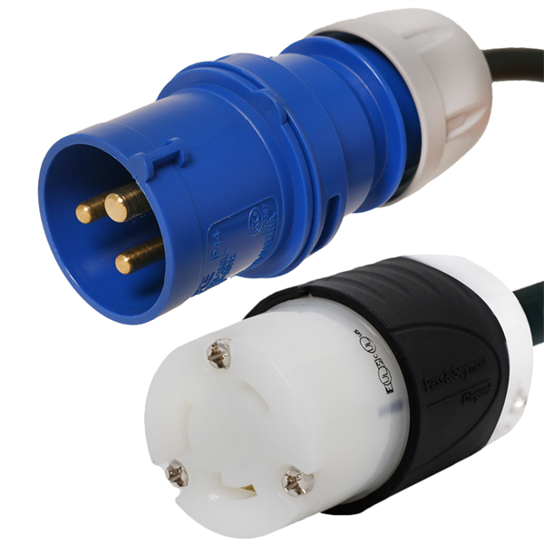 332P6 to NEMA L6-30R Plug Adapter Power Cord