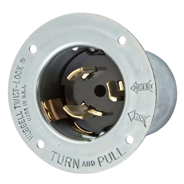 Hubbell CS8275 CA STD Twist-Lock® Flanged Inlet Rated for 50A/250V