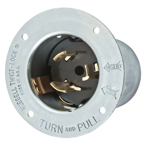 Hubbell CS8475 CA STD Twist-Lock® Flanged Inlet Rated for 50A/480V