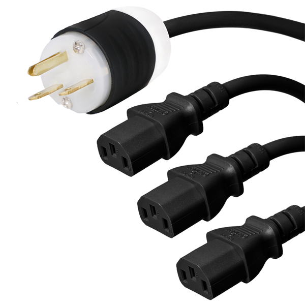 6-15P to 3x C13 Splitter Power Cords