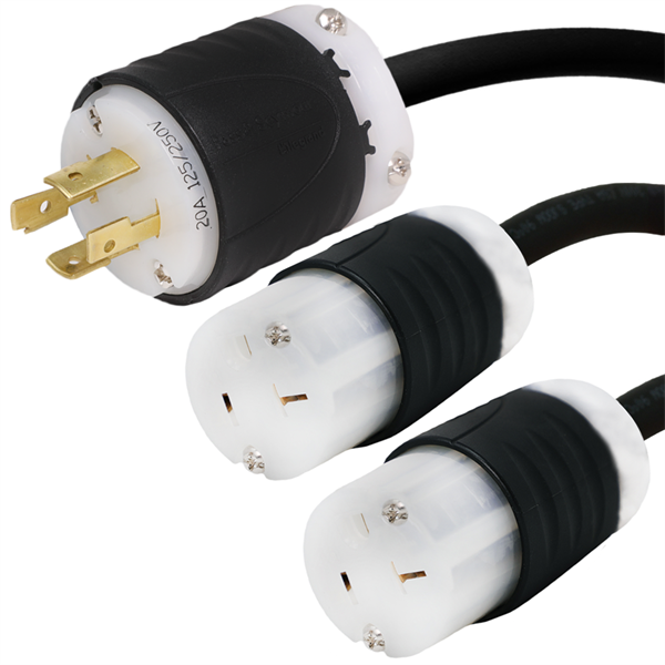 L14-20P to 2x 5-20R Splitter Power Cords