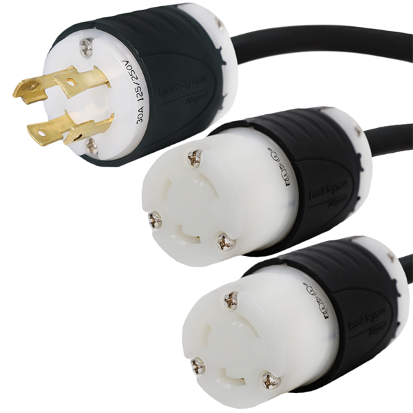 MECMO 30A Shore Power Splitter Cord - NEMA L5-30P To 2X L5-30R, ETL-Listed For Boats & RVs