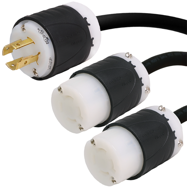L15-20P to 2x L15-20R Splitter Power Cords