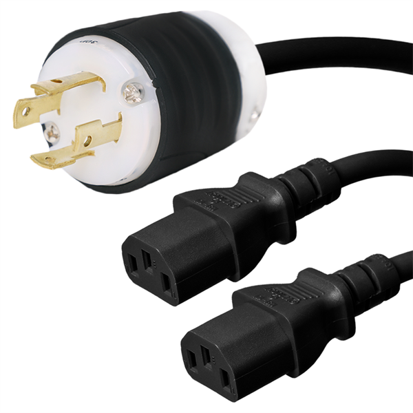 L15-30P to 2x C13 Splitter Power Cords