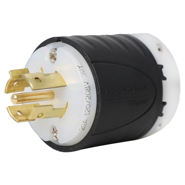 Pass and Seymour NEMA L21-20P L2120P 20A, 120/208V, Three Phase Plug