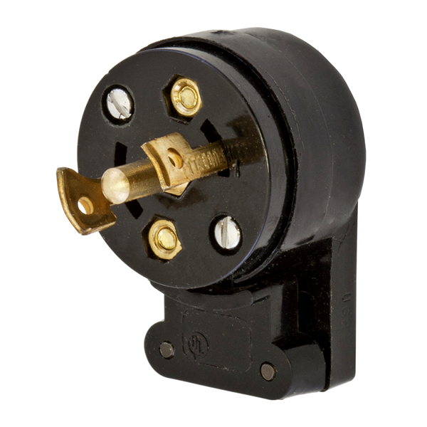 Hubbell HBL7432 ML-3P Angled Midget Twist-Lock® Plug 15A, 125/250V