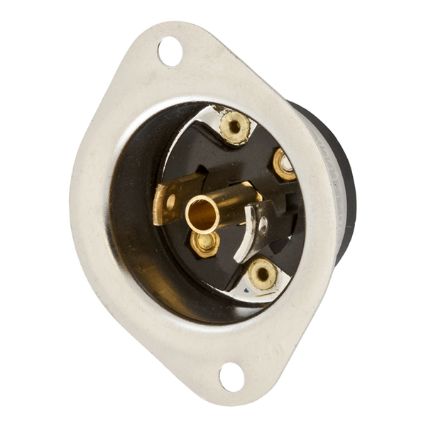 Hubbell HBL7595 ML-2P Midget Twist-Lock® Flanged Inlet Rated for 15A/125V