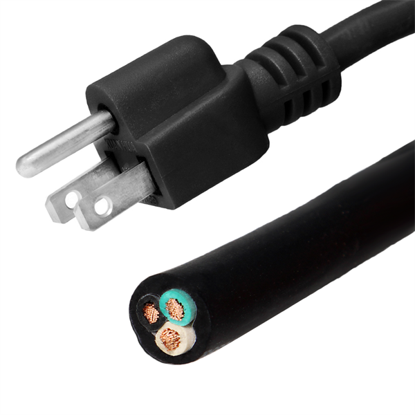 5-15P to ROJ Power Cord Whip, 15A, 125V, 14/3 SJT