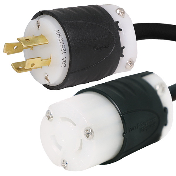 1 Foot L14-20P to L6-15R Twist Lock Power Cord Plug Adapter Rated for 15A/250V