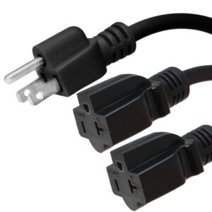 5 15p to 2x 5 15r splitter power cords