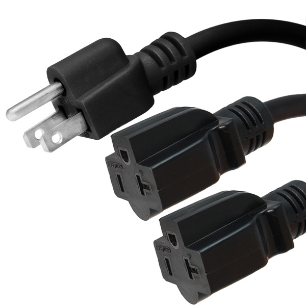 5 15p to 2x 5 15r splitter power cords