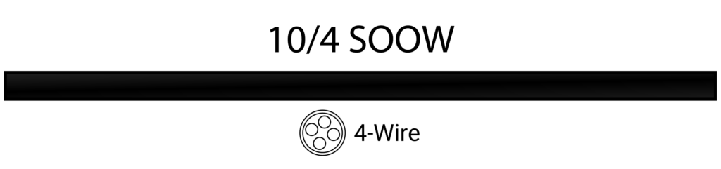 10 4 soow bulk wire cord, 5 wire, 20a, 600v, outdoor rated