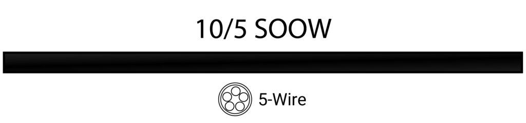 10 5 soow bulk wire cord, 5 wire, 20a, 600v, outdoor rated
