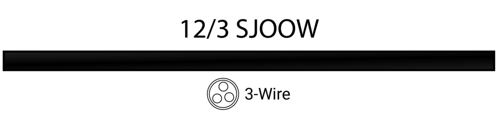 12 3 sjoow bulk wire cord, 3 wire, 25a, 300v, outdoor rated