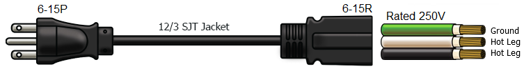 6-15 Extension Power Cord
