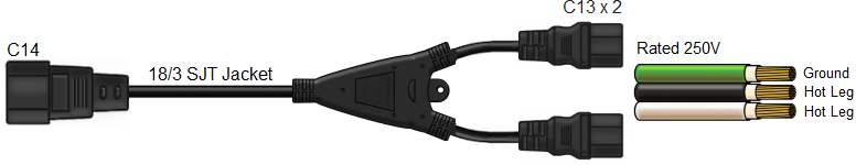 c14 to c13 y splitter cords