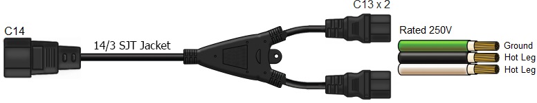 c14 to c13 y splitter cords